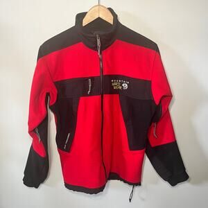 Mountain Hardwear Jacket Mens Gore Windstopper Fleece Black Red Full Zip Rain S